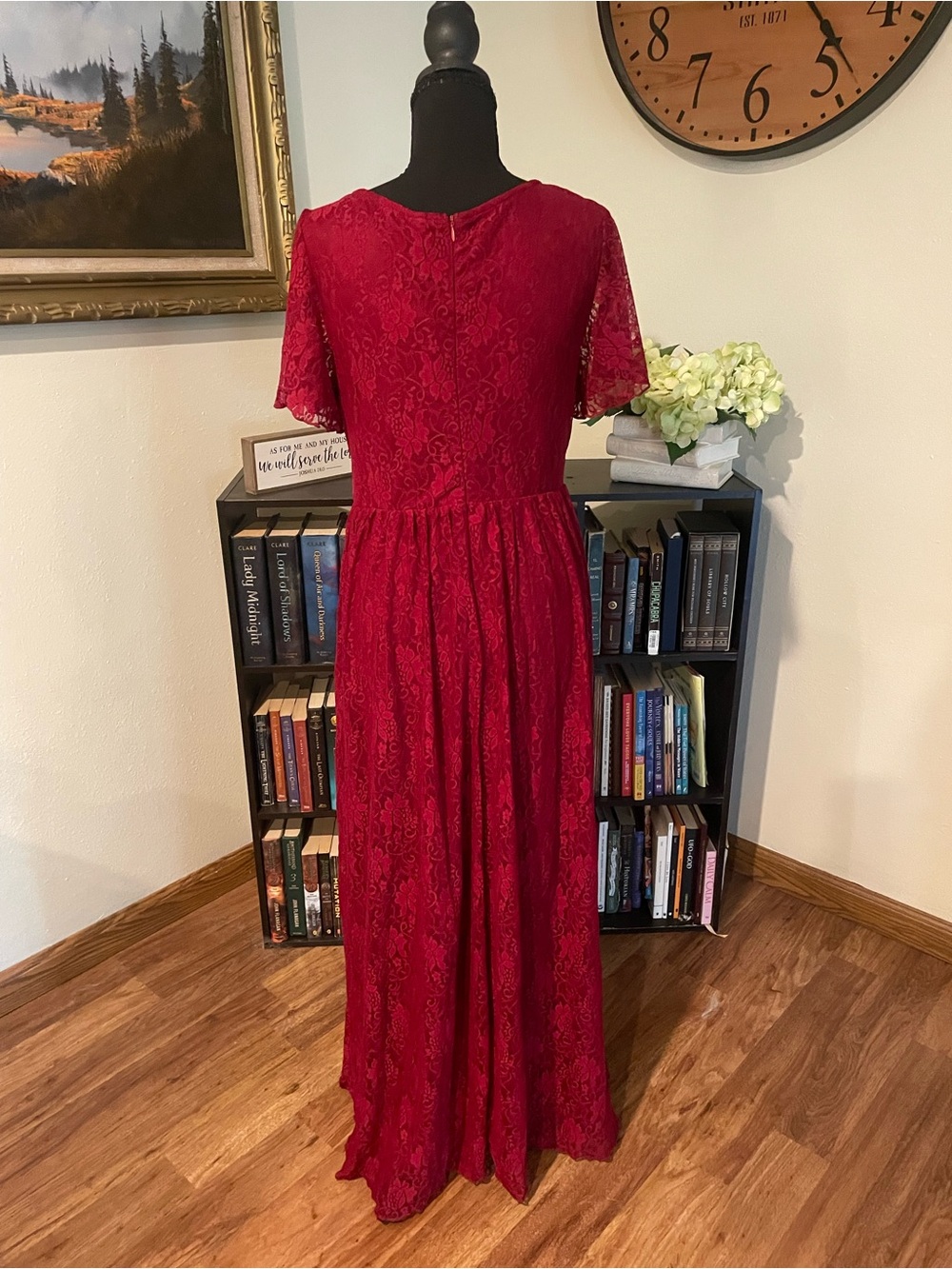 Ever Pretty Burgundy Lace Asymmetrical Dress - Picture 4 of 5